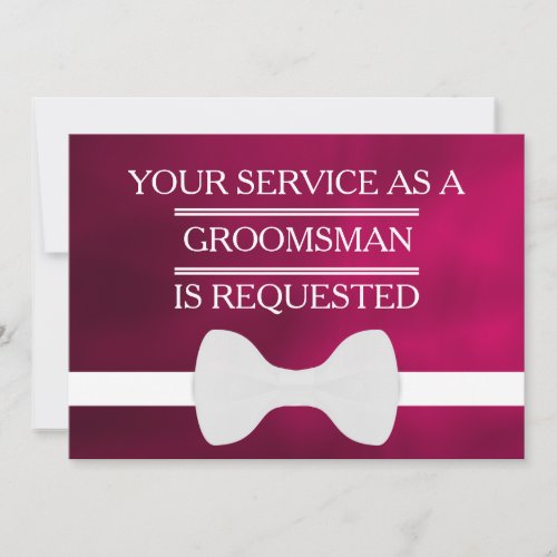 Your Service as a Groomsman Request Invitation