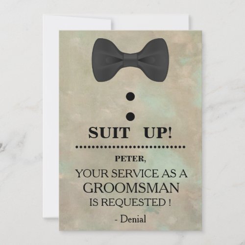 Your Service as a Groomsman Request Invitation