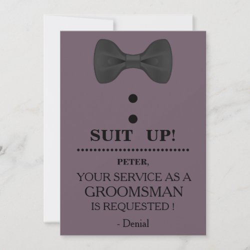 Your Service as a Groomsman Request Invitation