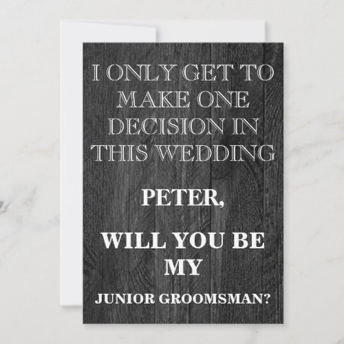 Your Service as a Groomsman Request Invitation