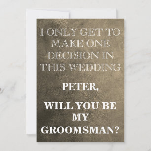 Your Service as a Groomsman Request Invitation