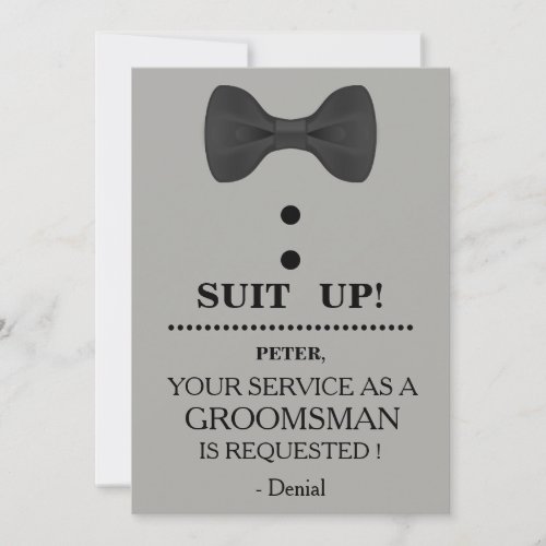 Your Service as a Groomsman Request Invitation