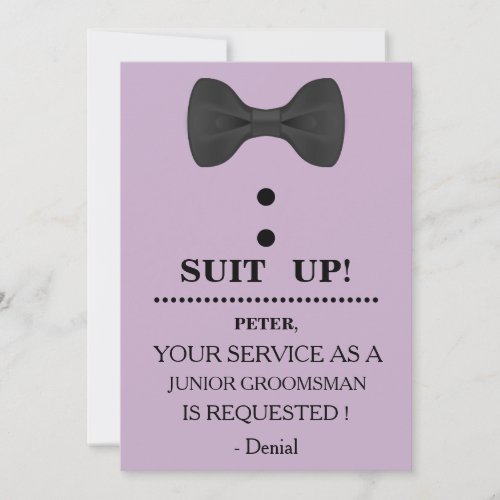 Your Service as a Groomsman Request Invitation