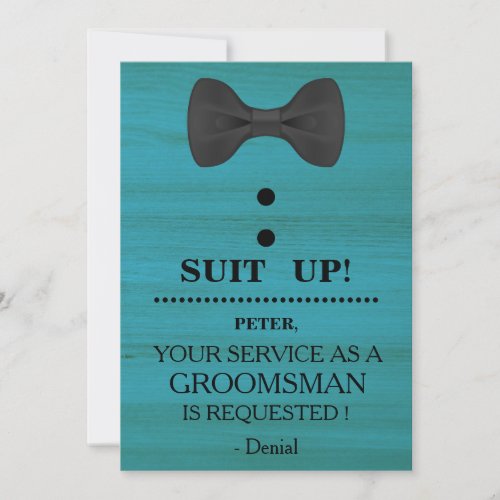 Your Service as a Groomsman Request Invitation