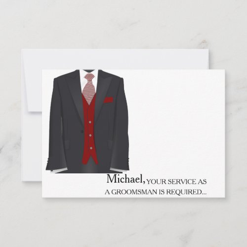 Your Service As A Groomsman Required Personalized Invitation