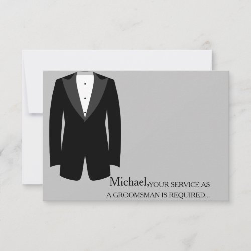 Your Service As A Groomsman Required Personalized  Invitation