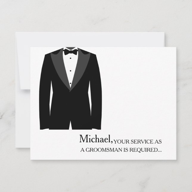 Your Service As A Groomsman Required Personalized Invitation (Front)