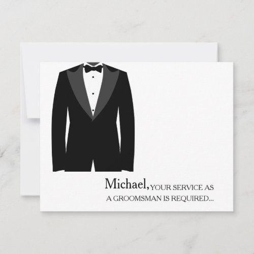 Your Service As A Groomsman Required Personalized Invitation