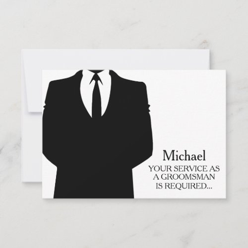 Your Service As A Groomsman Required Personalized Invitation