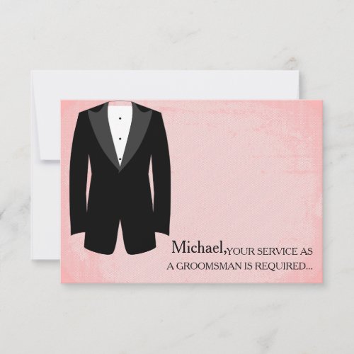 Your Service As A Groomsman Required Personalized  Invitation