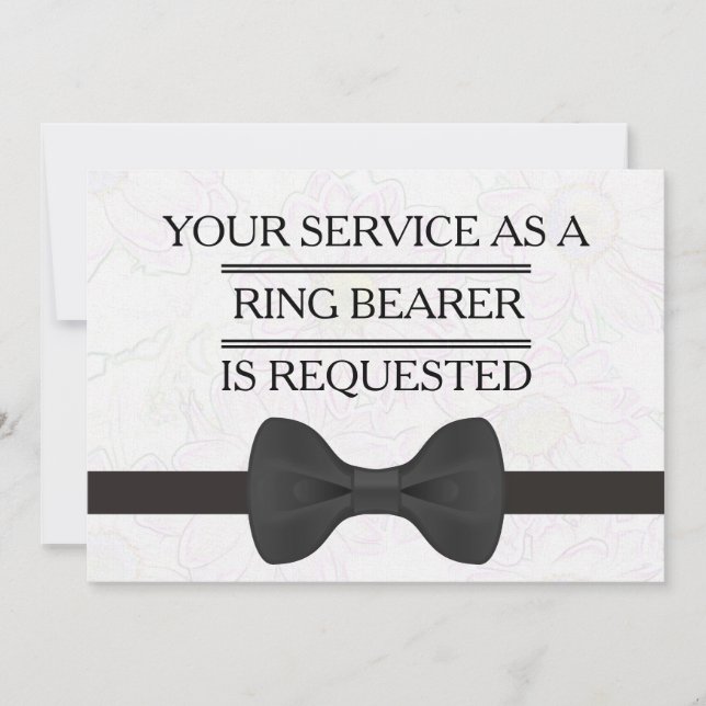 Your Service as a Groomsman  Ring Bearer Request I Invitation (Front)