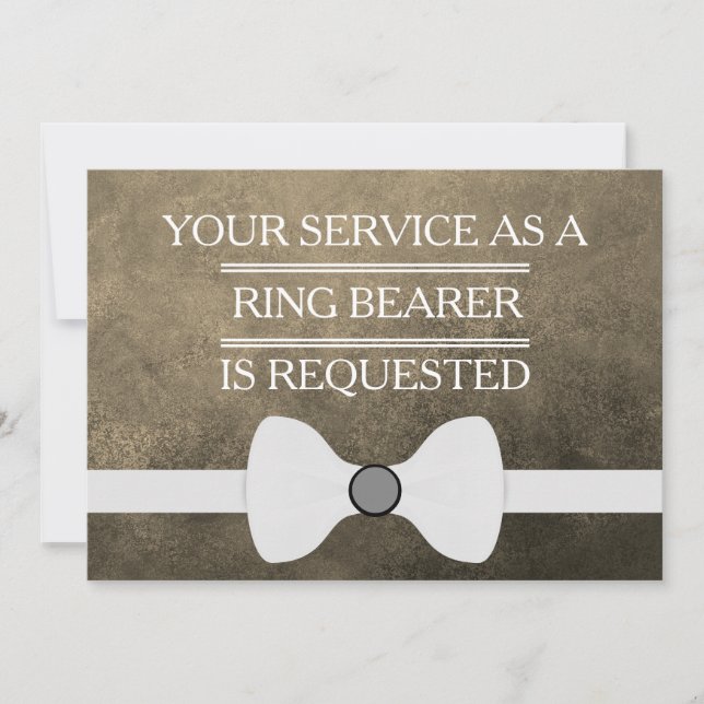 Your Service as a Groomsman  Ring Bearer Request Invitation (Front)