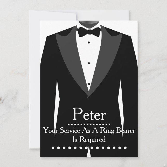 Your service as a Ring Bearer Groomsman Invitation (Front)