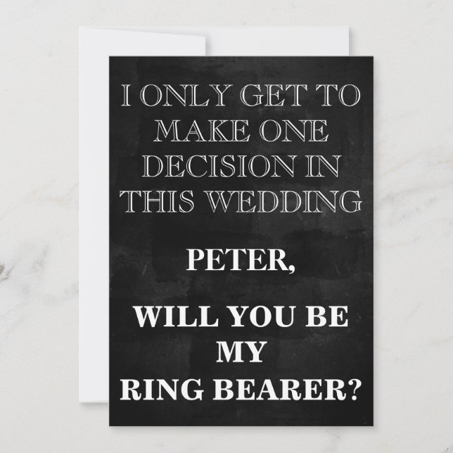 Your Service as a RING BEARER Request Invitation (Front)