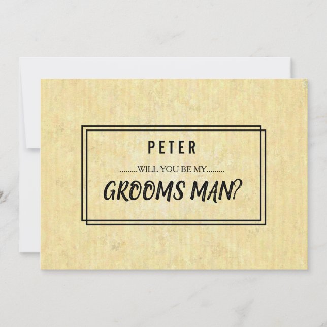 Your Service Is Requested as Best Man Groomsman In Invitation (Front)
