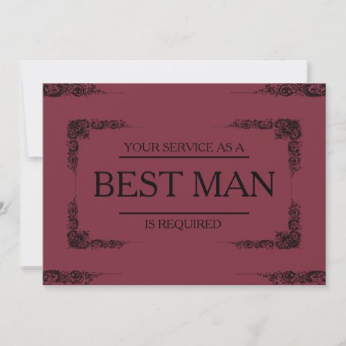 Your Service Is Requested as Best Man Groomsman In Invitation