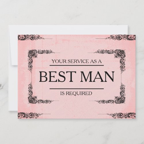 Your Service Is Requested as Best Man Groomsman In Invitation