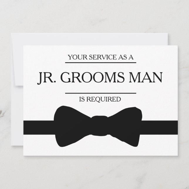 Your Service Is Requested as Best Man Groomsman Invitation (Front)