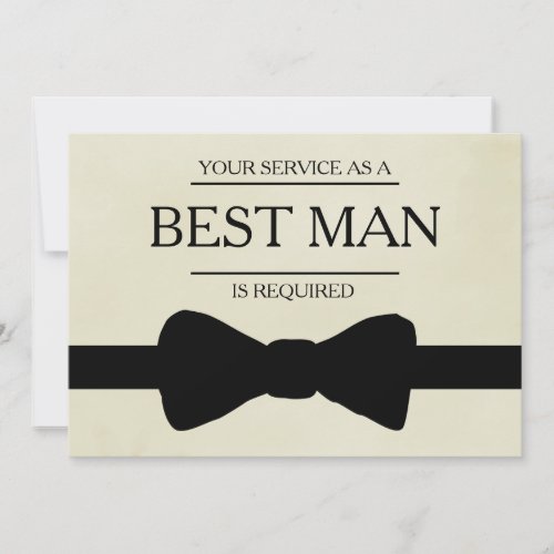 Your Service Is Requested as Best Man Groomsman Invitation