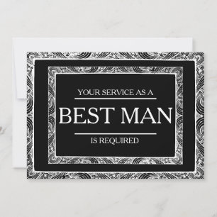 Your Service Is Requested as Best Man Groomsman Invitation