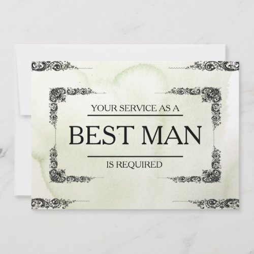 Your Service Is Requested as Best Man Groomsman Invitation