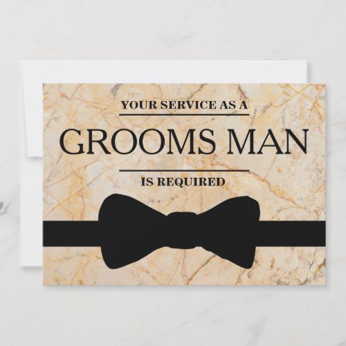 Your Service Is Requested as Best Man Groomsman Invitation