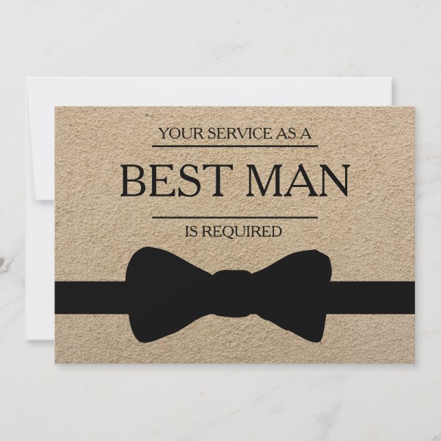 Your Service Is Requested as Best Man Groomsman Invitation (Front)