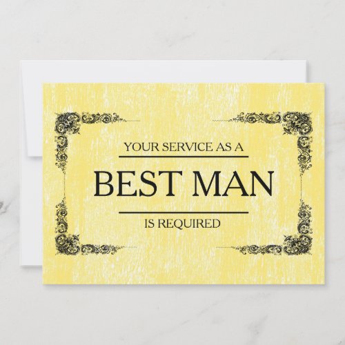 Your Service Is Requested as Best Man Groomsman Invitation