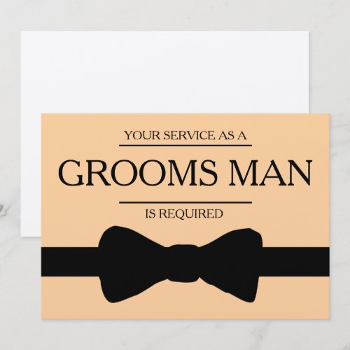 Your Service Is Requested as Best Man Groomsman Invitation