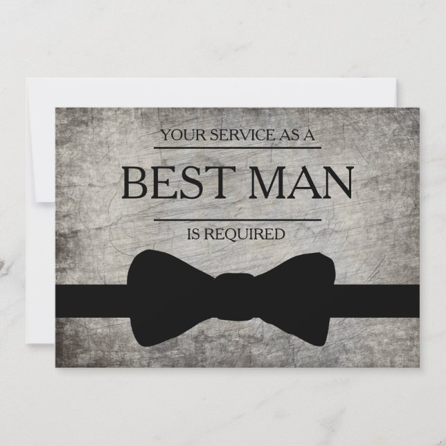 Your Service Is Requested as Best Man Groomsman Invitation (Front)
