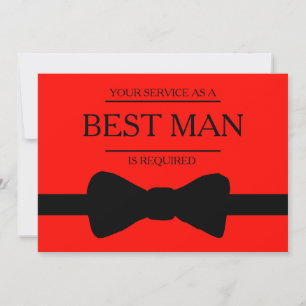 Your Service Is Requested as Best Man Groomsman Invitation