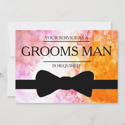 Your Service Is Requested as Best Man Groomsman Invitation