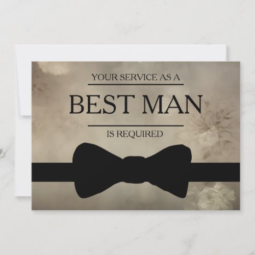 Your Service Is Requested as Best Man Groomsman Invitation