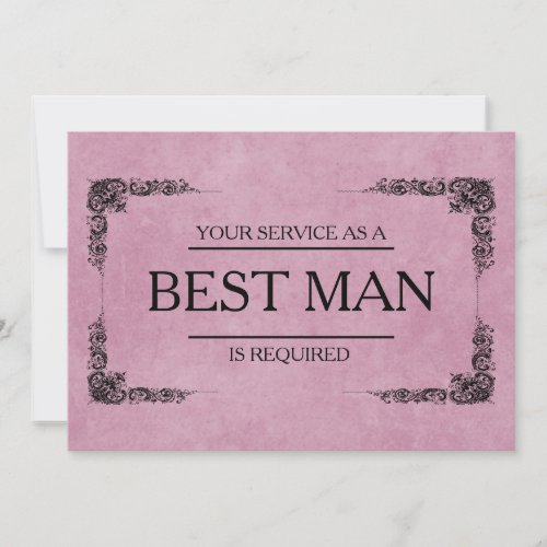 Your Service Is Requested as Best Man Groomsman Invitation