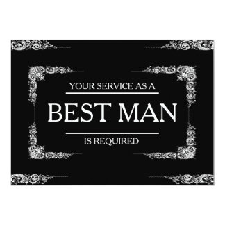 Your Service Is Requested as Best Man Groomsman Invitation