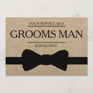 Your Service Is Requested as Best Man Groomsman Invitation