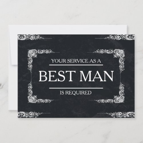 Your Service Is Requested as Best Man Groomsman Invitation