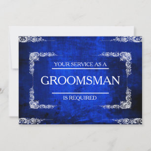 Your Service Is Requested as Groomsman  Blue Jeans Invitation