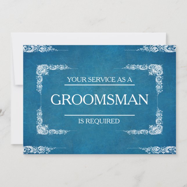 Your Service Is Requested as Groomsman Invitation (Front)