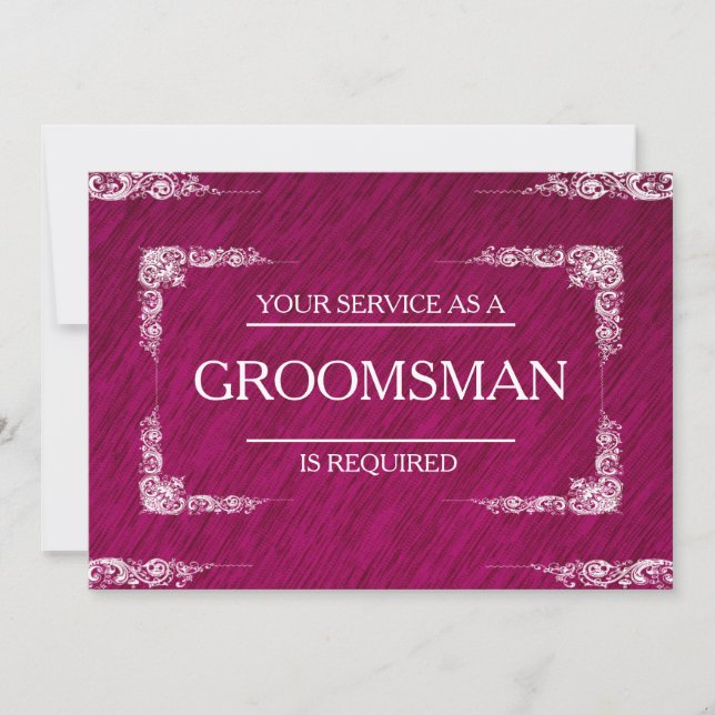 Your Service Is Requested as Groomsman Invitation (Front)