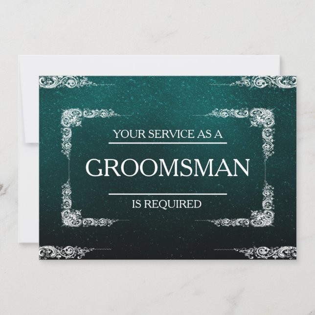 Your Service Is Requested as Groomsman Invitation (Front)