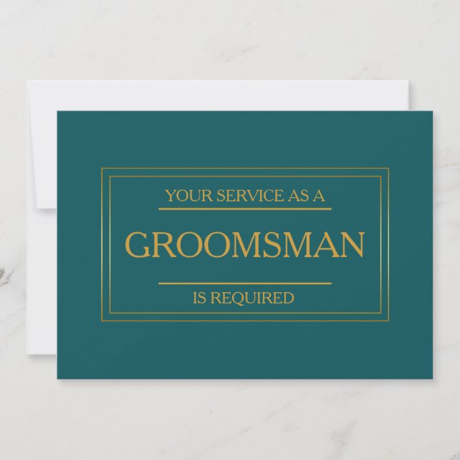 Your Service Is Requested as Groomsman Invitation (Front)