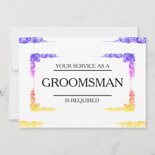 Your Service Is Requested as Groomsman Invitation