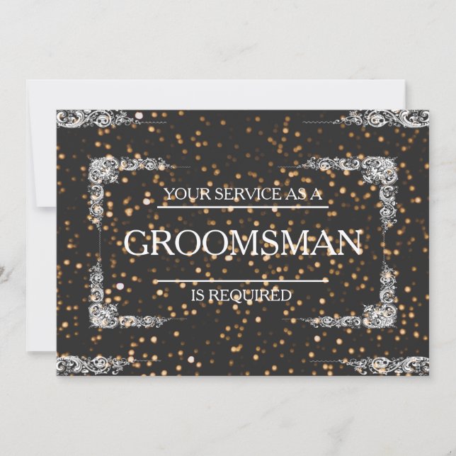 Your Service Is Requested as Groomsman Invitation (Front)