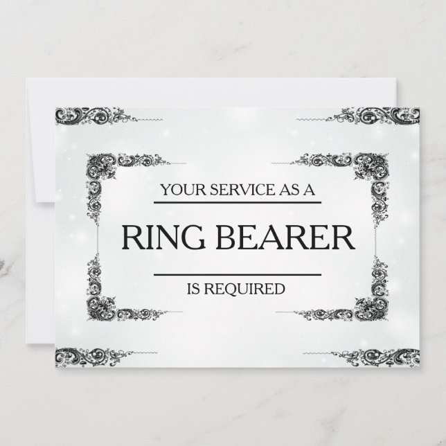 Your Service Is Requested as Ring Bearer Invitatio Invitation (Front)