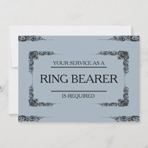 Your Service Is Requested as Ring Bearer Invitatio Invitation