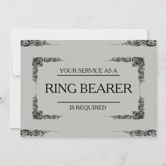 Your Service Is Requested as Ring Bearer Invitatio Invitation (Front)