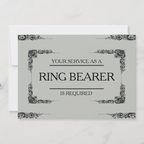 Your Service Is Requested as Ring Bearer Invitatio Invitation