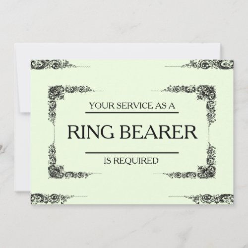 Your Service Is Requested as Ring Bearer Invitation