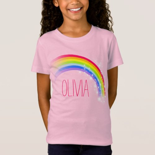 Your short name rainbow red girls top